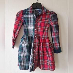 Polo Ralph Lauren Plaid Shirt Dress Girls Size 6 *no Belt*